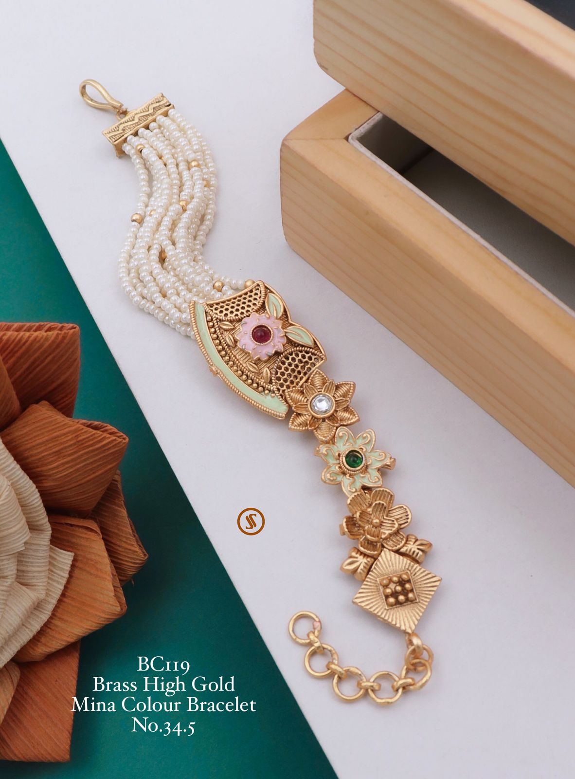 Wedding Wear Brass High Gold Mina Colour Bracelets
